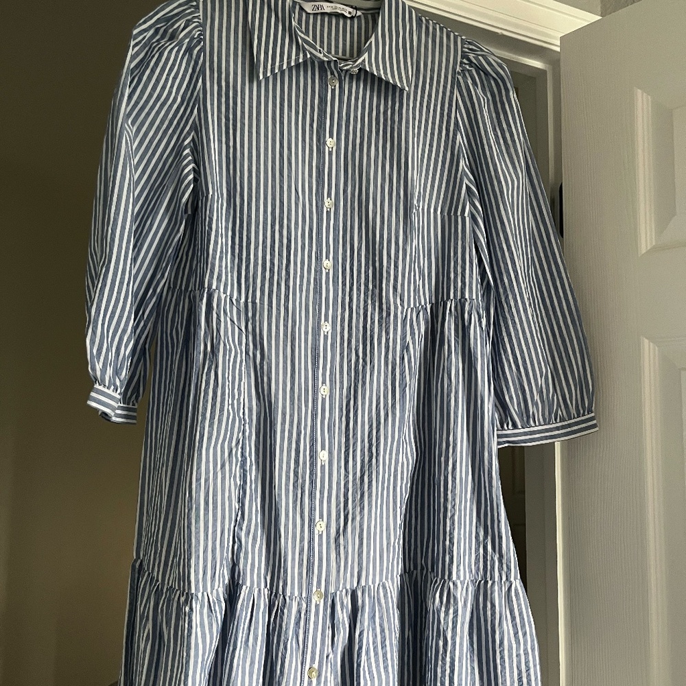 ZARA -  STRIPED SHIRT DRESS